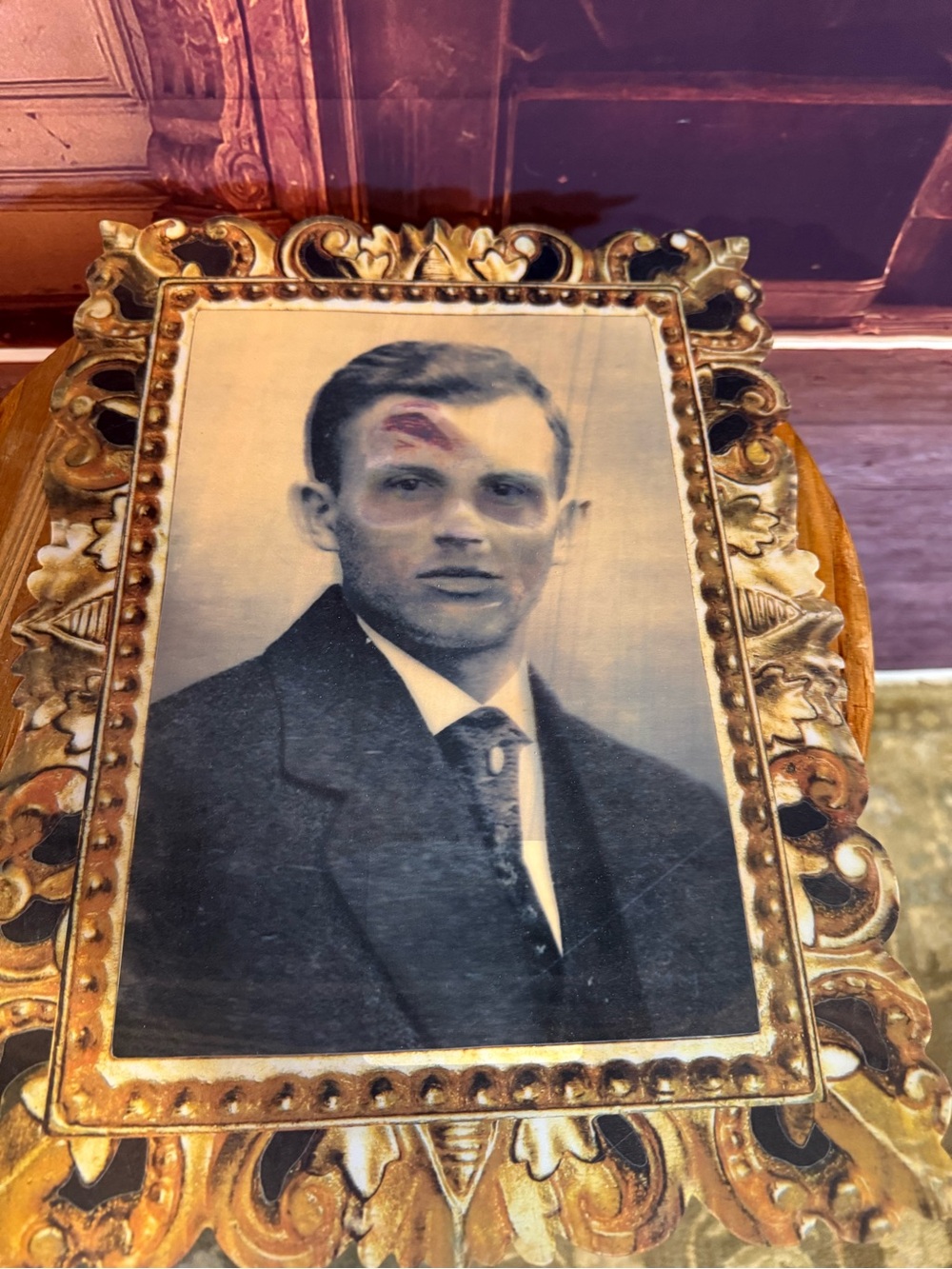Large Lenticular Halloween Ornate Gold Decorative Photo Faux Frame Spooky Creepy - Picture 5 of 8
